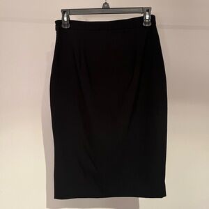 Banana republic black pencil skirt suiting size 0 side slit EUC like new